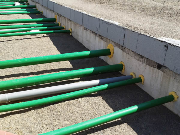 6" conductive double walled pipe installation example